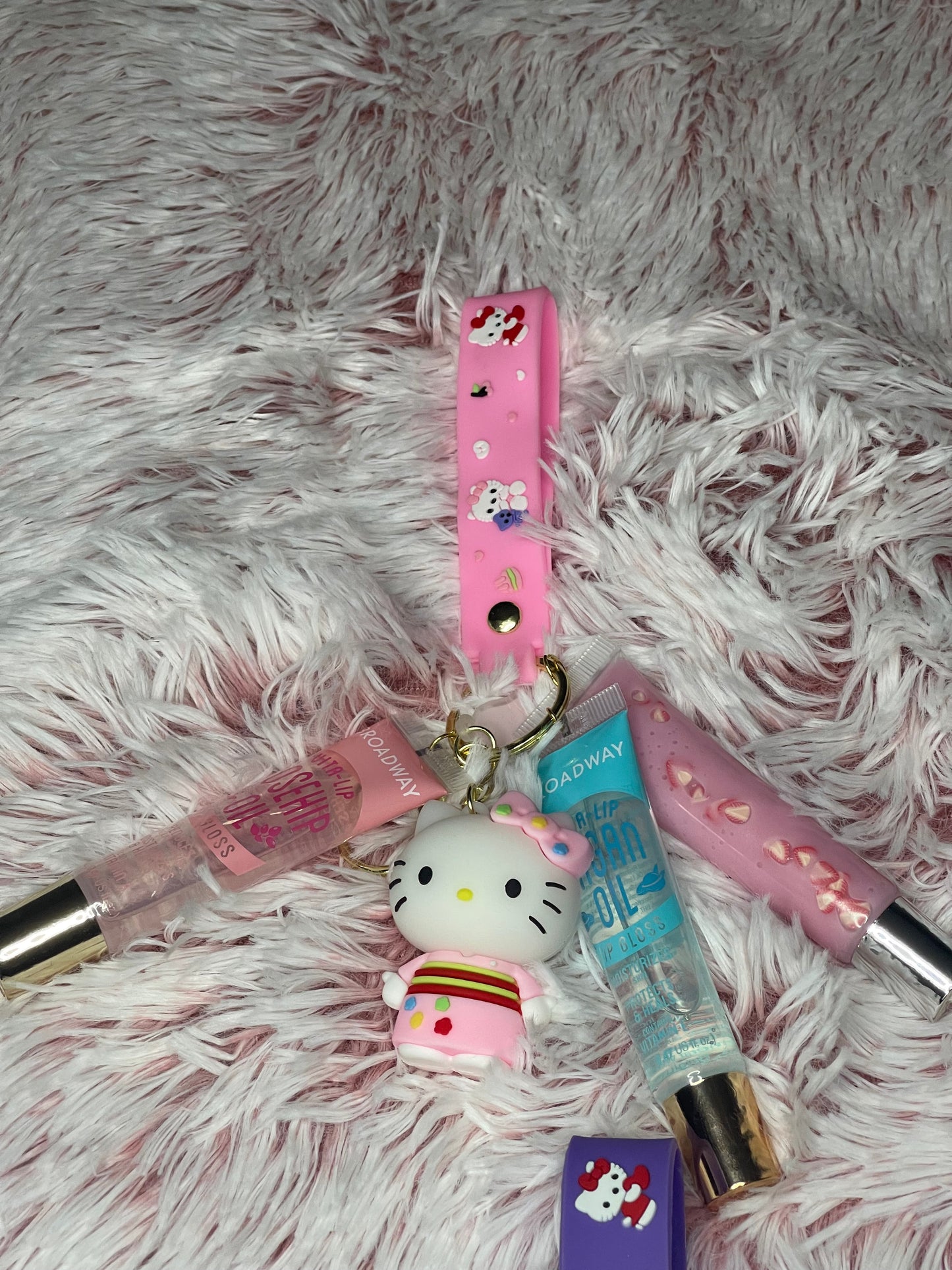 Hello kitty Lip gloss Keychain🩵🩷💛