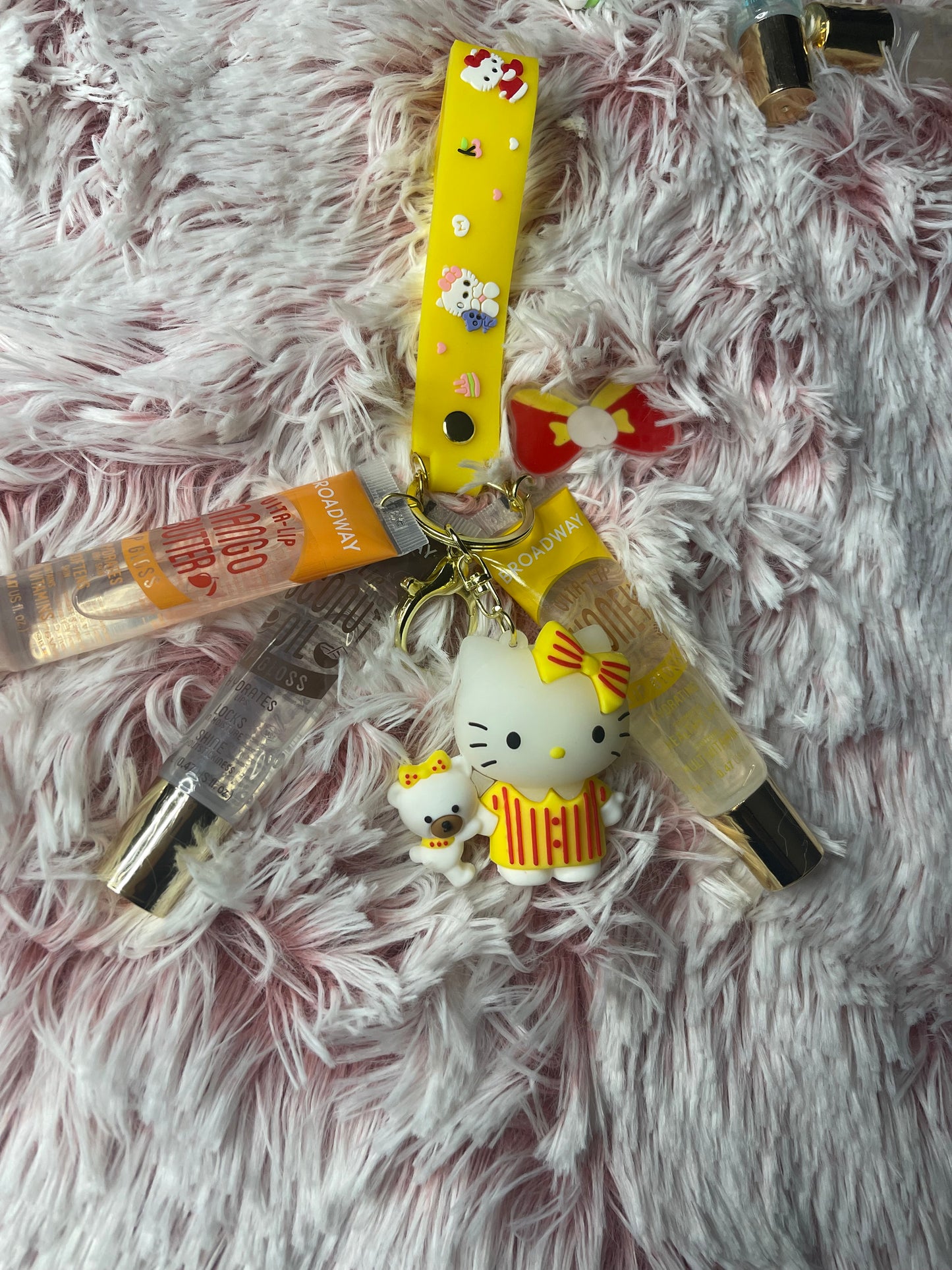 Hello kitty Lip gloss Keychain🩵🩷💛