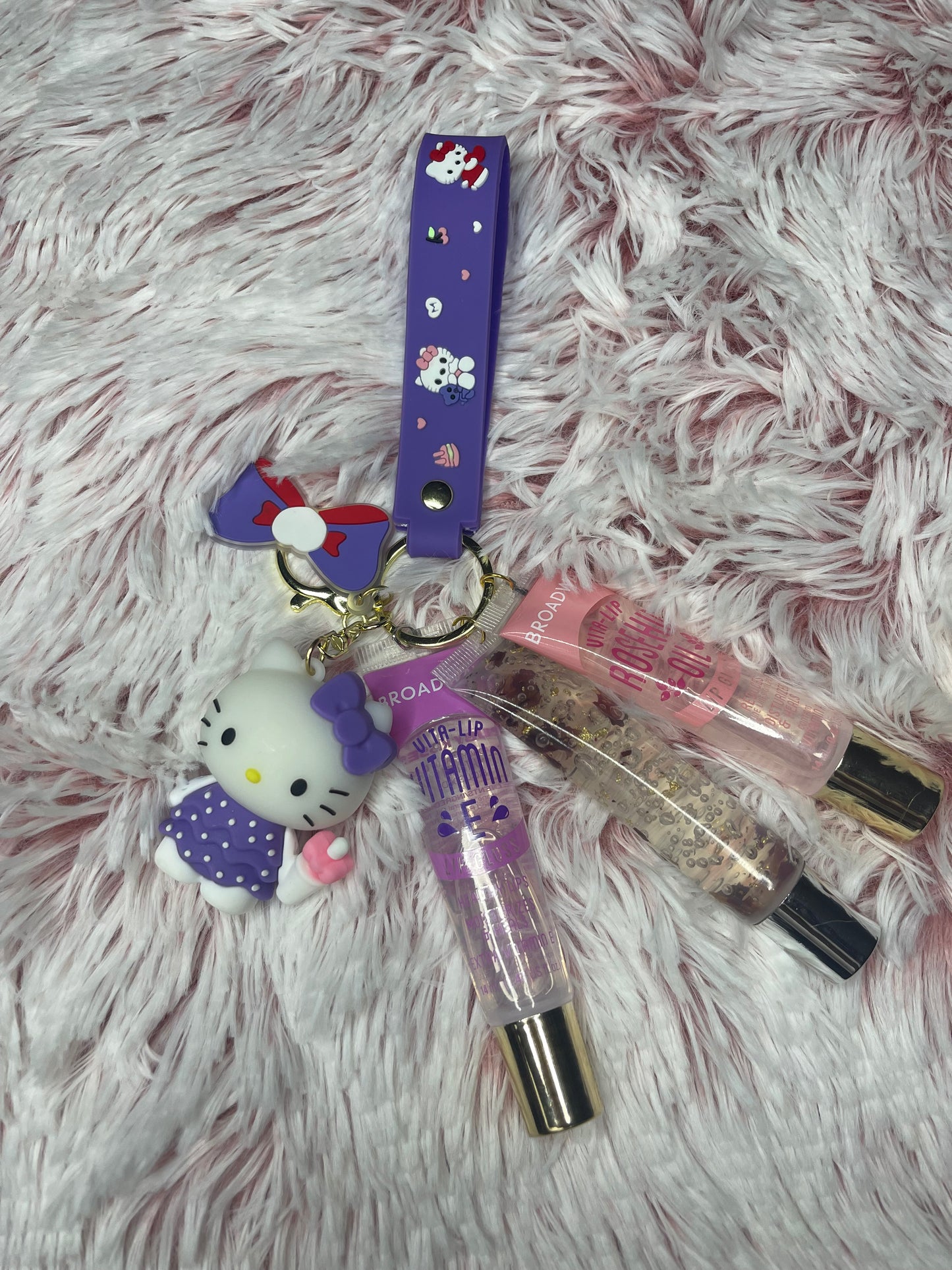 Hello kitty Lip gloss Keychain🩵🩷💛