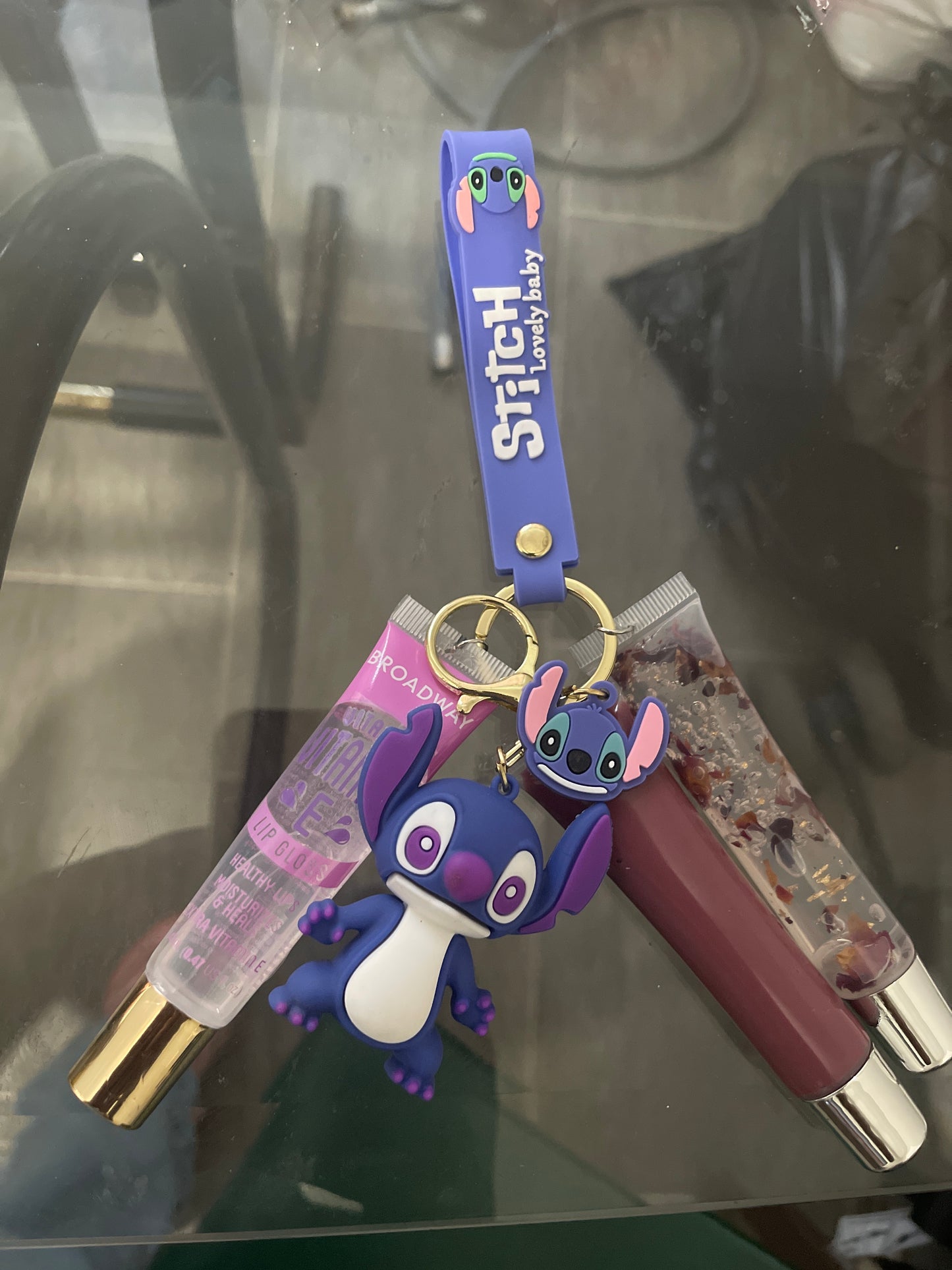 STITCH LIPGLOSS KEYCHAIN